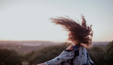 a woman with long hair and a long hair