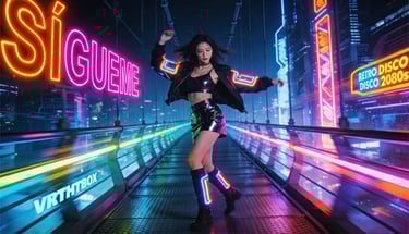 canción SÍGUEME : retrofuture, dance 80s, disco 80s