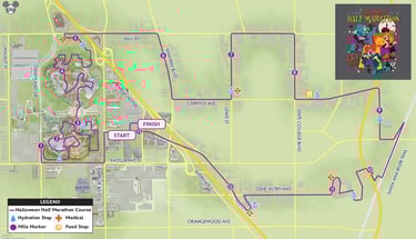 2024 runDisney Disneyland Halloween Half Marathon Course Map