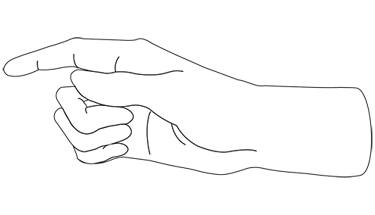 Mano señalando izquierda