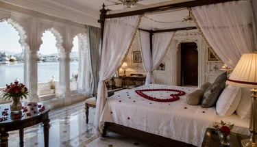 Honeymoon suite at Taj Lake Palace in Udaipur