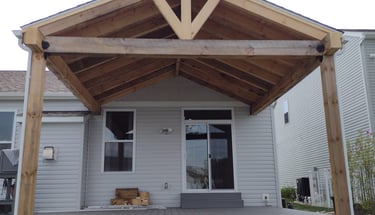 Backyard timber pavilion for outdoor entertaining in Columbus, Ohio