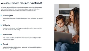 Voraussetzungen für einen Privatkredit