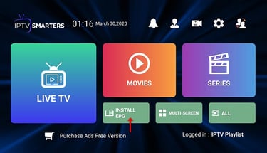 add epg on iptv smarter pro