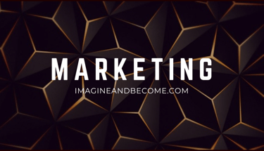 a black and gold geometric pattern with the words marketing
