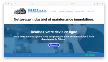 Page d'acceuil du site mprea-nettoyage.fr