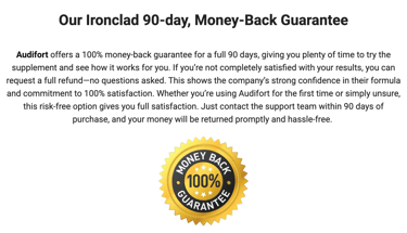 money back guarantee for audifort