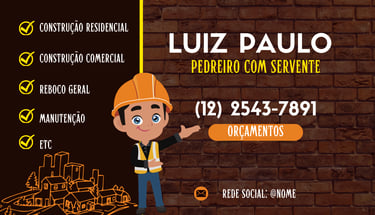 Modelo de cartão de visita criado pela nossa empresa.