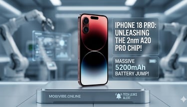 iPhone 18 Pro Leaks 5200mAh Battery 2nm A20 Pro Chip Deep Red Color Mobivibe.online