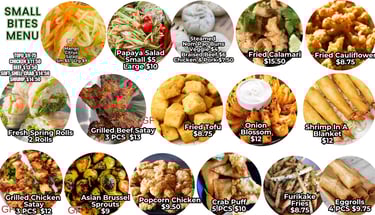 Congo Small Bites Menu