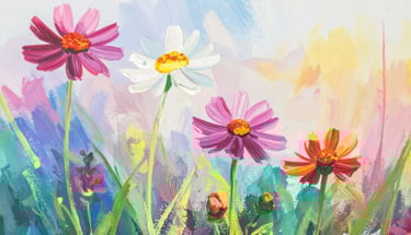 soft body acrylic paint flower painting