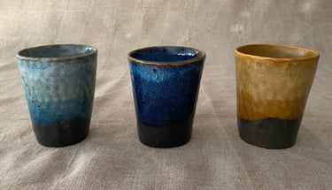 gobelets en ceramique martelés