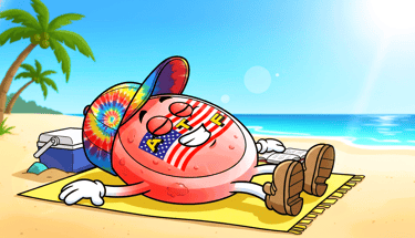 ATF Man turning red from sunbathing on the beach