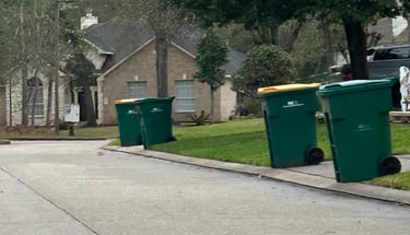 Trash Can Caddie valet moving bins in The Woodlands TX.