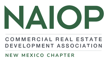 NAIOP Commercial Real Estate Development Association logo for the New Mexico Chapter in green and gray.