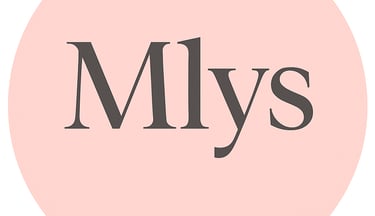 a pink and black logo with the word mifys