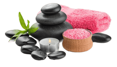 a spa treatment package with a candle and a candle