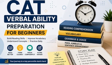 The Image shows the basic requirements for CAT Verbal Ability Preparation for beginners