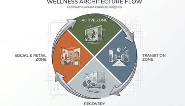 Circular flow chart illustrating the "Experience Architecture" guest journey