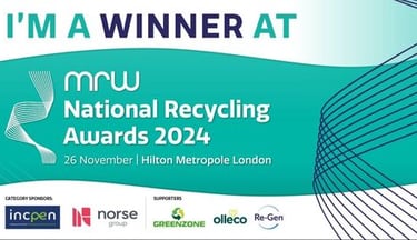 Graphic showing that Tech-Takeback won the Social Value award in the 2024 National Recycling Awards