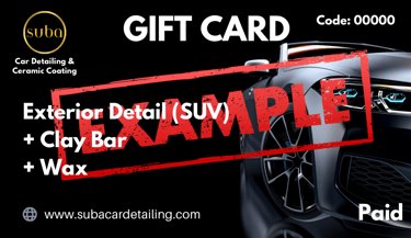 Suba car detailing gift card