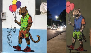 Intervenção urbana do artista visual Sérgio Astral.