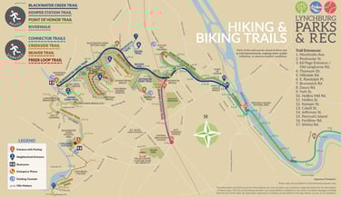 map of blackwater creek trail lynchburg va