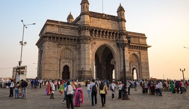 Gateway of India em Mumbai vista frontal — o que fazer em Mumbai
