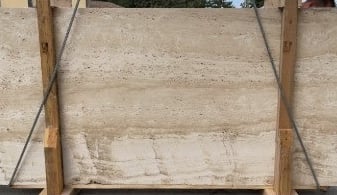 white travertine slabs