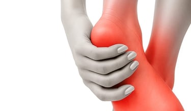 Diagram of Achilles tendon insertion causing back heel pain.