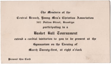 Antique Basketball Ticket Tournament Invitation Early and Rare
