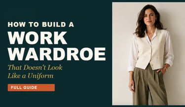 how to build a work wardrobe that doesn't look like a uniform — editorial work outfit styling guide.