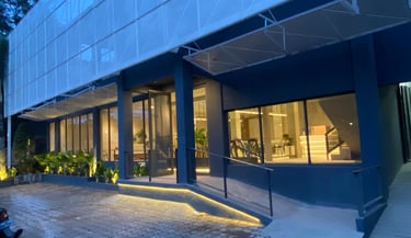 Perforated metal facade