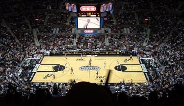 Interior of the Frost Bank Centre stadium, home of the San Antonio Spurs