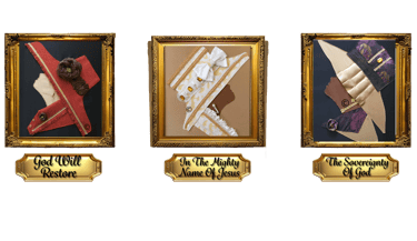 Christian fine art with hand-cut fabric designs