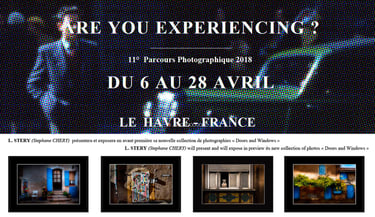 Affiche présentant des portes et fenêtres pour le festival photo au Havre
