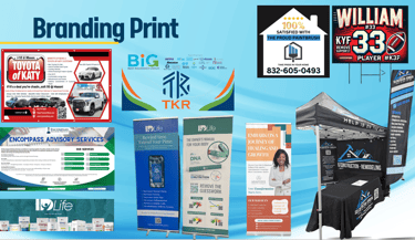 a variety of promotional banners and banners for a business