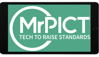 a tablet with the words,'tech to raise standards