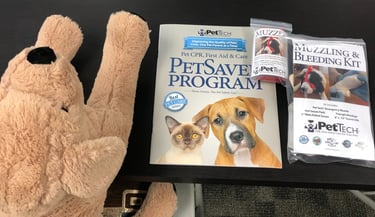 Booklet and study materials for pet cpr and first aid class