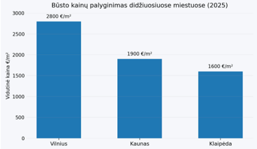 nt kainu didziuosiuose miestuose palyginimas diagrama