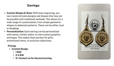 Custom wood earrings