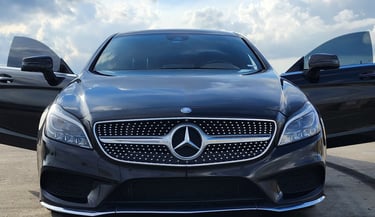 image of black mercedes benz clean and shining