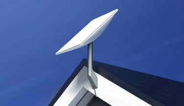 Starlink dish with an eave installation