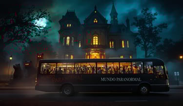 TOUR PARANORMALCamión nocturno, casa embrujada con perros guardianes, gente emocionada pero asustada