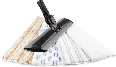 Mop parowy EV z systemem wymiennych padów. Profesjonalne, ekologiczne mycie podłóg drewnianych i płytek bez smug i chemii.