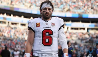 Tampa Bay Buccaneers QB Baker Mayfield pictured during the 2025 NFL Season.