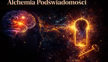 Cosmic profile with glowing brain and key unlocking the subconscious mind's potential.