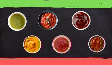 Variety of Dipping Sauces at Samosa Bar - Perfect for pairing with samosas and Indian street food