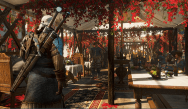 image of geralt participating in the knight games in toussaint in witcher 3