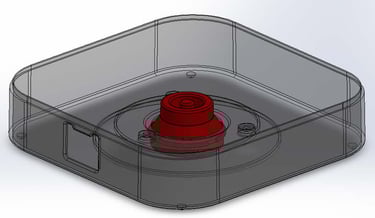 Onderkant basisstation met stroomtoevoer
